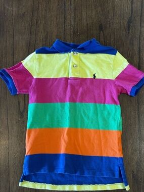 Polo Ralph Lauren Boys Size 6 Colorblock Stripe Polo Shirt Bright